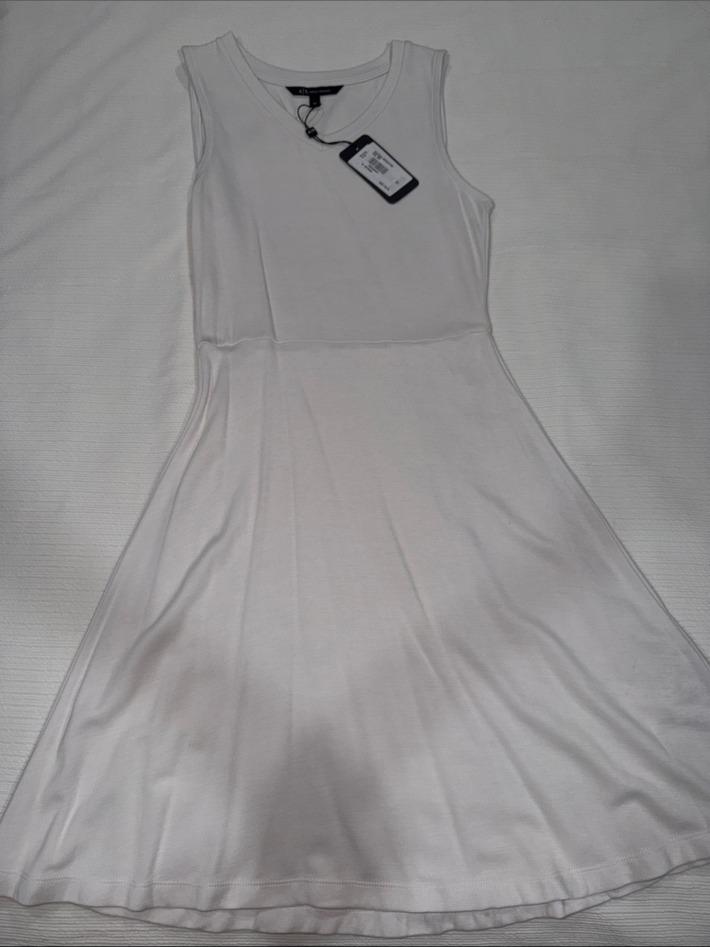 Armani Exchange White Sleeveless Fit and Flare Dress XS